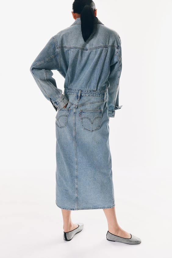 HM Western Denim Midi Dress
