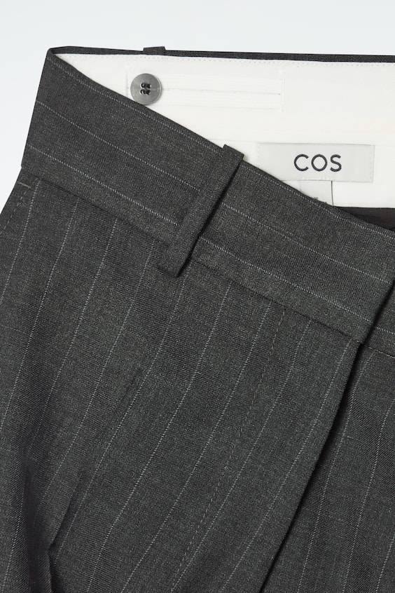 HM WIDE-LEG PINSTRIPED WOOL TROUSERS