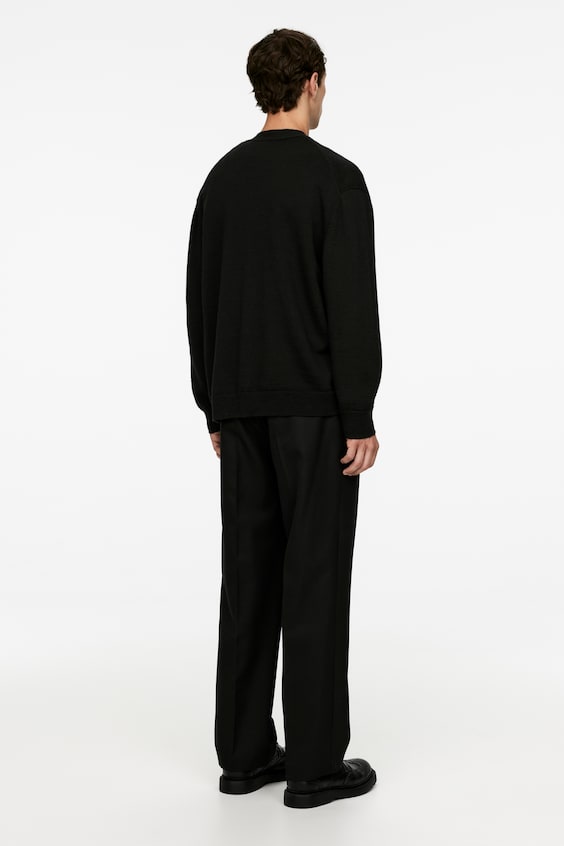 HM Wollstrickjacke Mit V-Ausschnitt