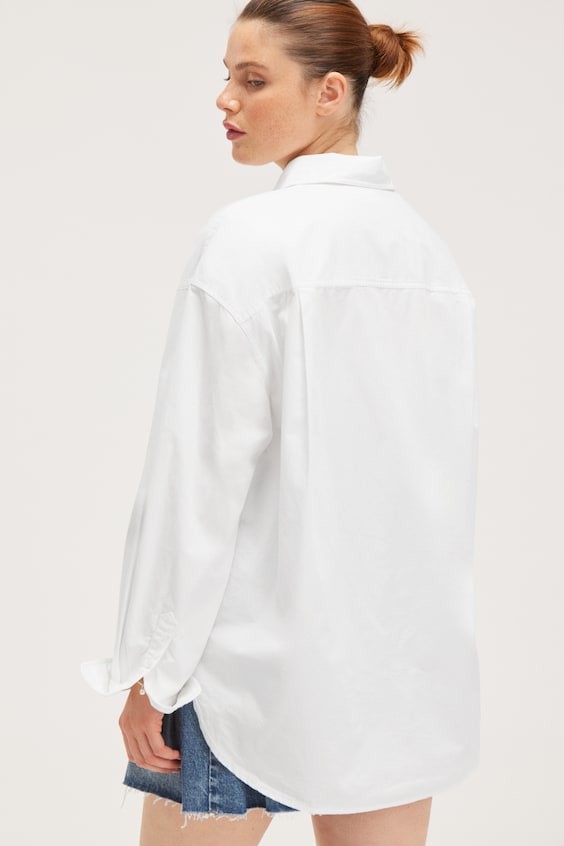 HM Langärmliges Popeline-Hemd In Oversized-Passform