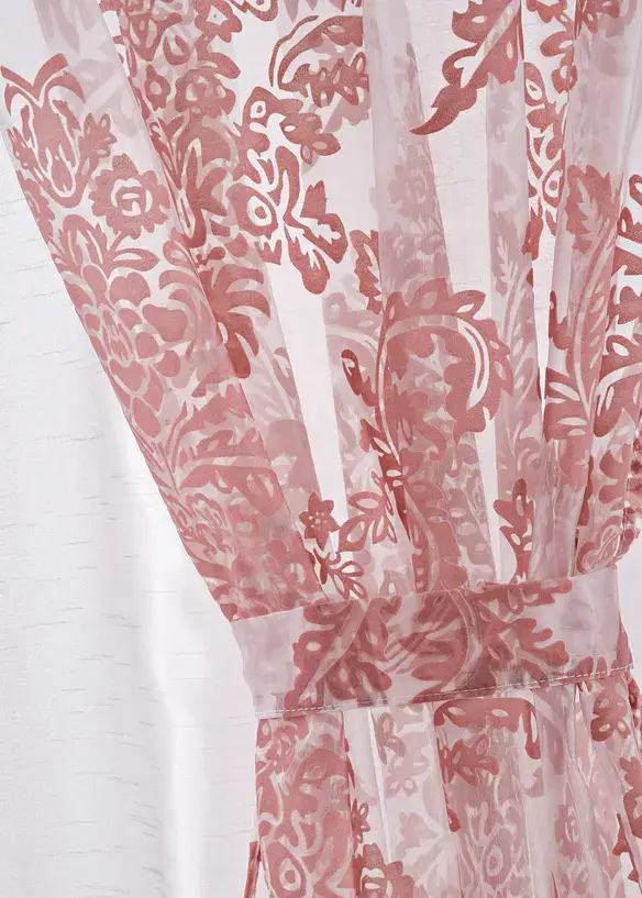 Bpc Living Bonprix Collection 2-lagiger Vorhang Mit Druck Inkl.Raffhalter (1er Pack)