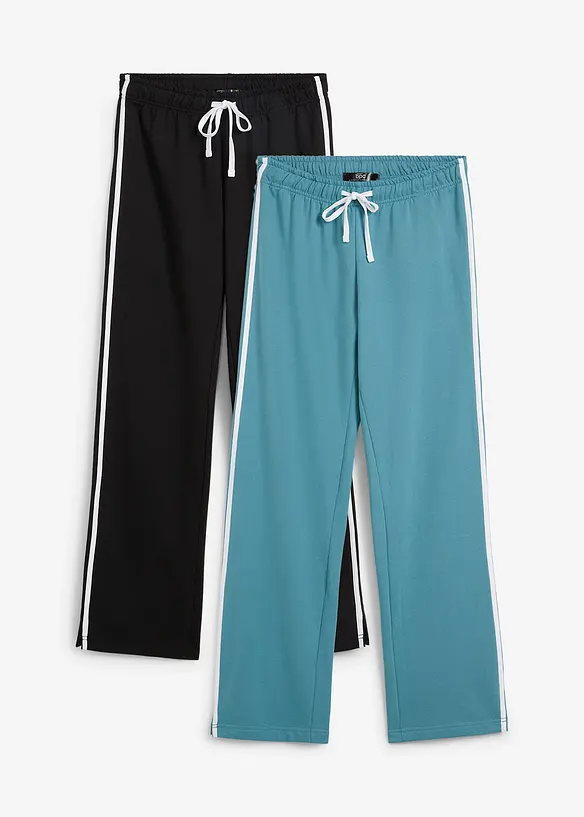 bonprix 2er-Pack Baumwoll-Sweathose, gerade geschnitten