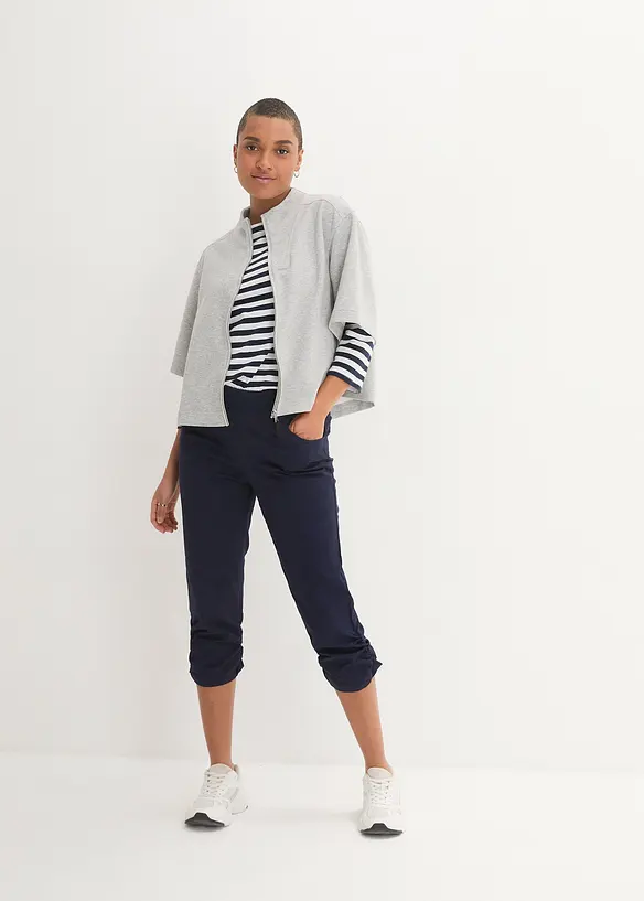 Bonprix Baumwoll-Capri-Hose Mit Bequembund Und Raffung