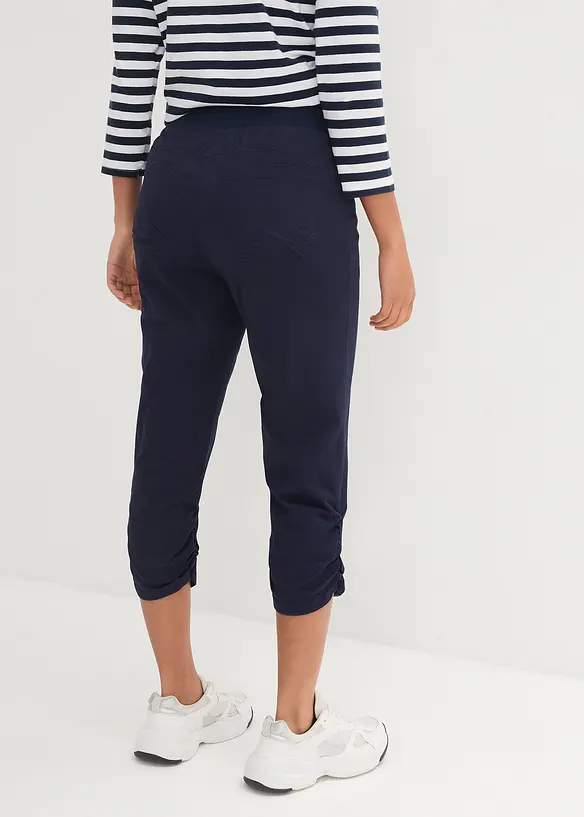 Bonprix Baumwoll-Capri-Hose Mit Bequembund Und Raffung