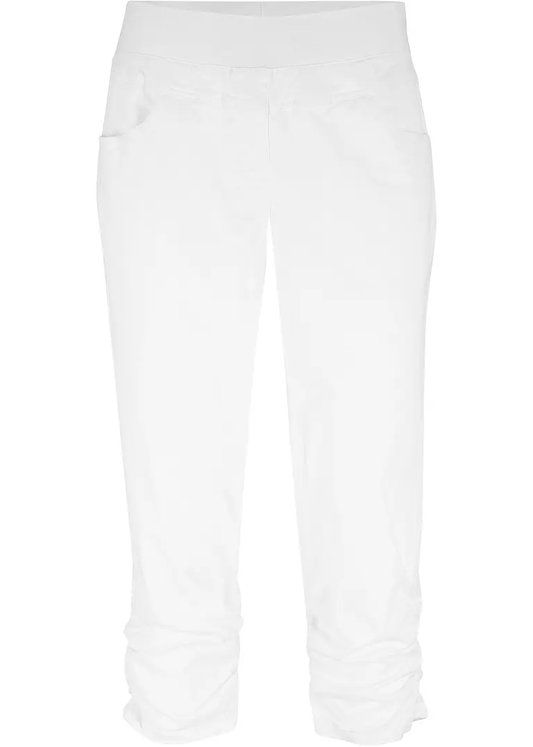 bonprix Baumwoll-Capri-Hose mit Bequembund und Raffung