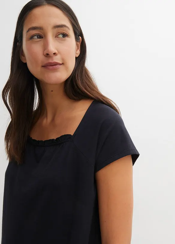 Bpc Bonprix Collection Baumwoll-Jerseykleid Mit Ausschnittdetail Und Flügelärmeln, Knieumspielend