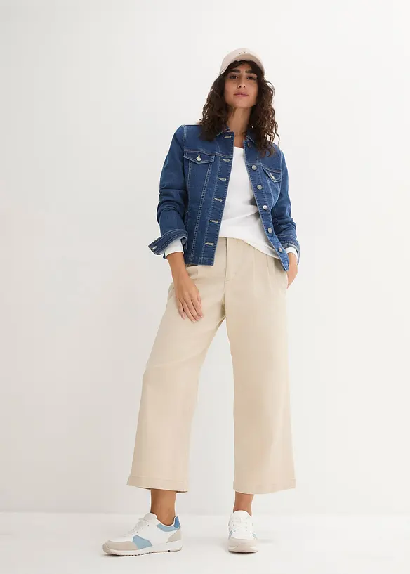 Bonprix Baumwoll-Langarmshirt Mit Rundhalsausschnitt