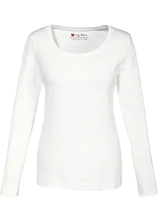 bonprix Baumwoll-Langarmshirt mit Rundhalsausschnitt