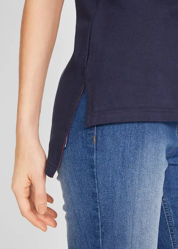 Bonprix Baumwoll T-Shirt Mit Seitenschlitz Und Druck