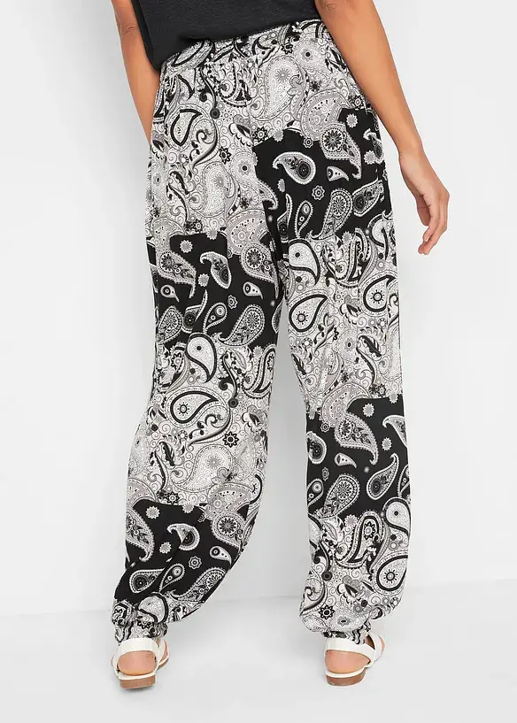 Bonprix Bedruckte Jersey-Haremshose Mit Gesmoktem Bequembund