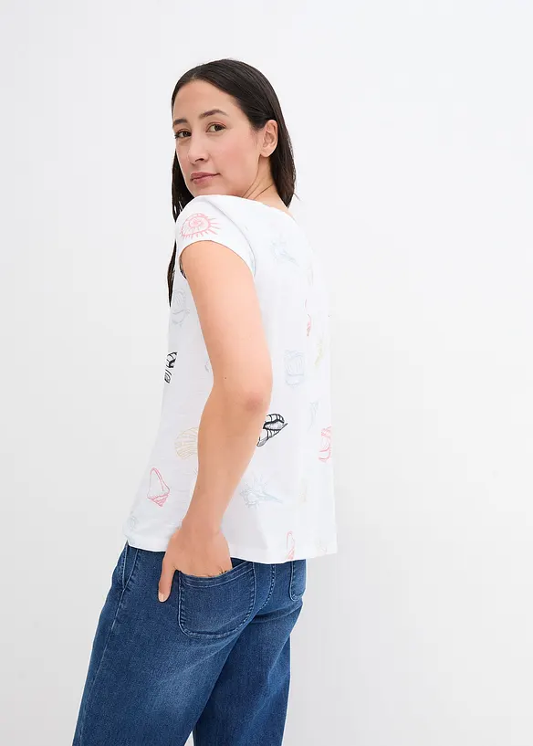 Bpc Bonprix Collection Bedrucktes Shirt Mit Rundhalsausschnitt Aus Bio-Baumwolle