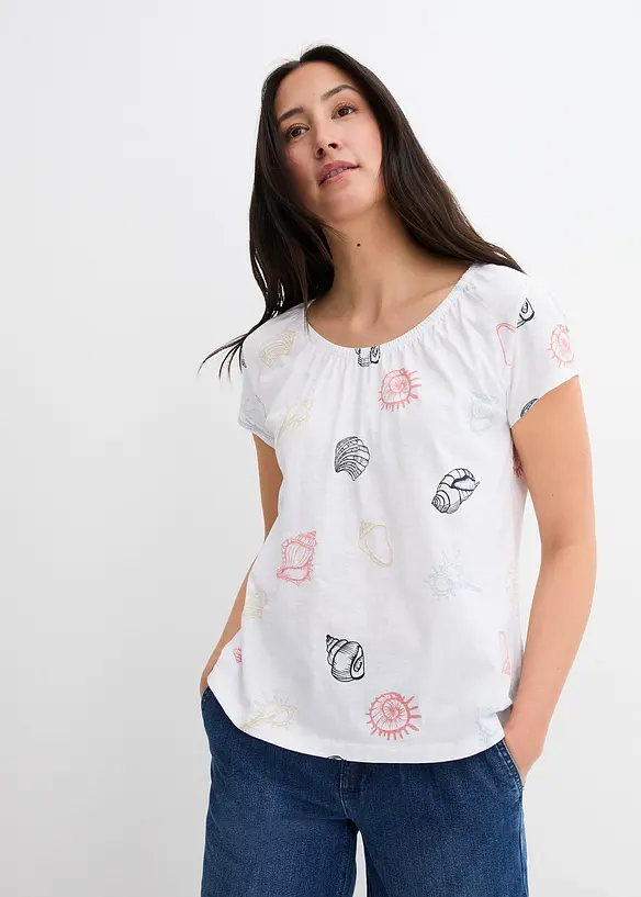 Bpc Bonprix Collection Bedrucktes Shirt Mit Rundhalsausschnitt Aus Bio-Baumwolle