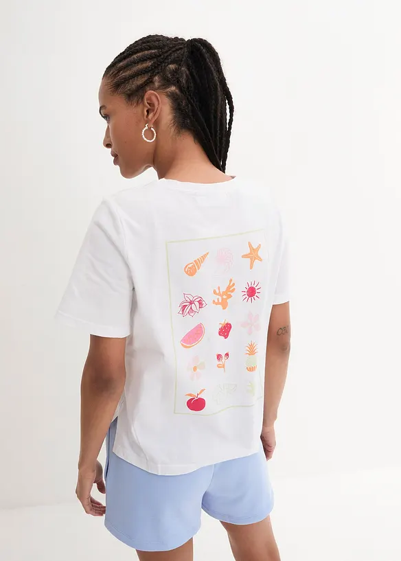 Bpc Bonprix Collection Bio-Baumwoll-T-Shirt Mit Platziertem Druck, Kurzarm