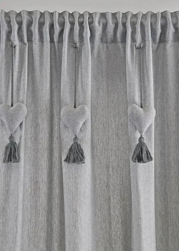 Bpc Living Bonprix Collection Bio Baumwoll Vorhang Mit Herzen (1er Pack)