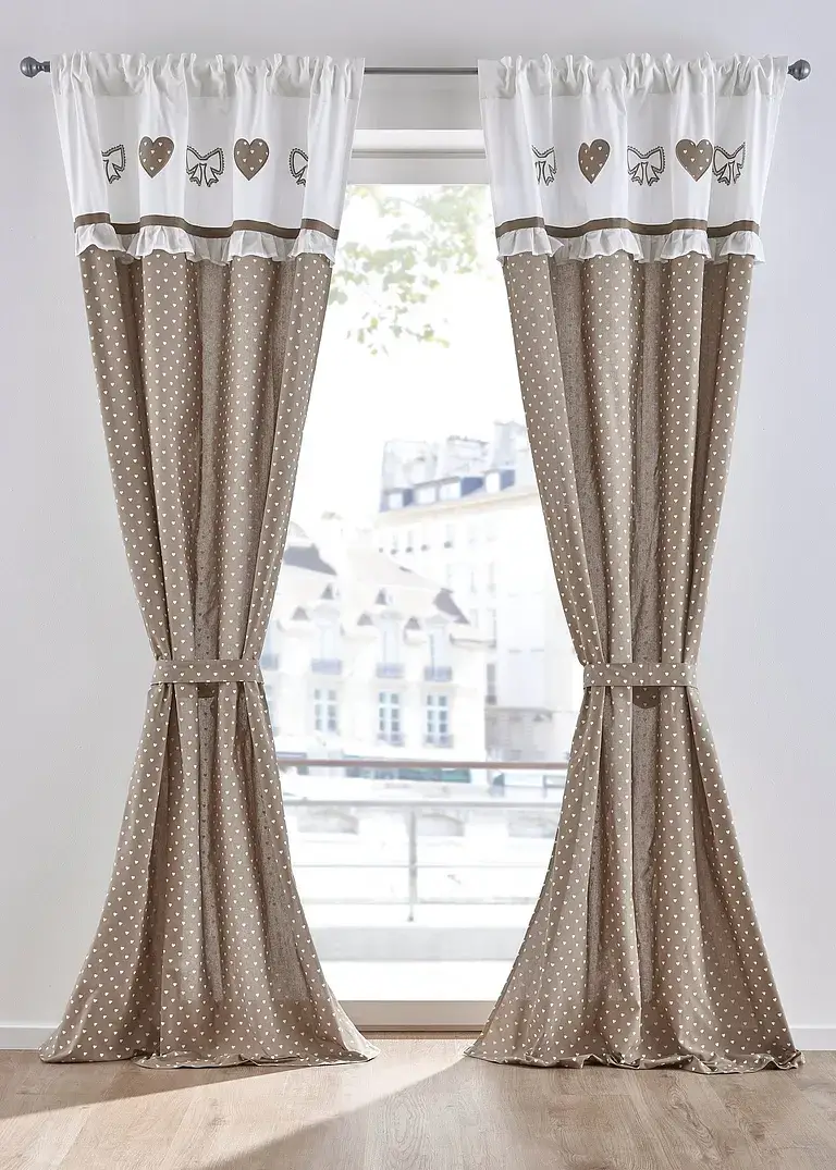 bonprix Bio Baumwoll Vorhang mit Raffhalter (1er Pack)