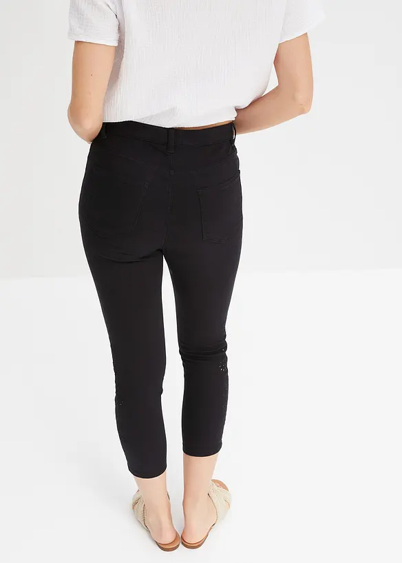 BODYFLIRT 7/8 Stretch-Hose Mit Lochstickerei