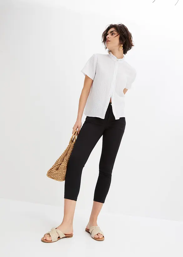 BODYFLIRT 7/8 Stretch-Hose Mit Lochstickerei