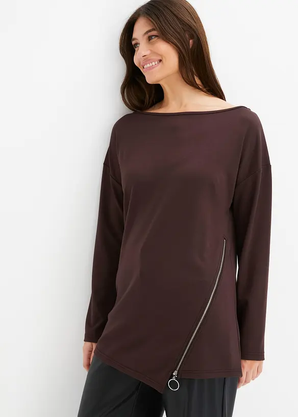 BODYFLIRT Asymetrisches Shirt Mit Reißverschluss