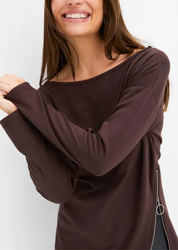 BODYFLIRT Asymetrisches Shirt Mit Reißverschluss
