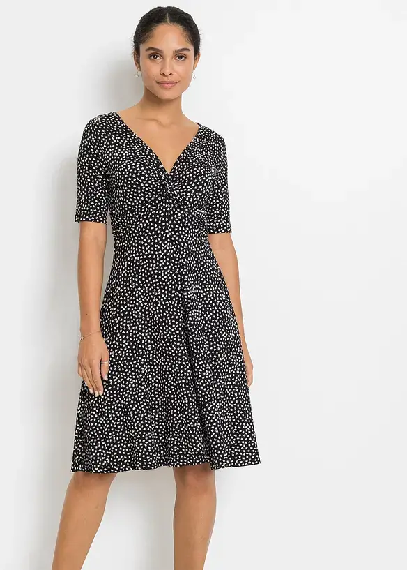 BODYFLIRT Bedrucktes Jersey-Kleid Mit Drapierung