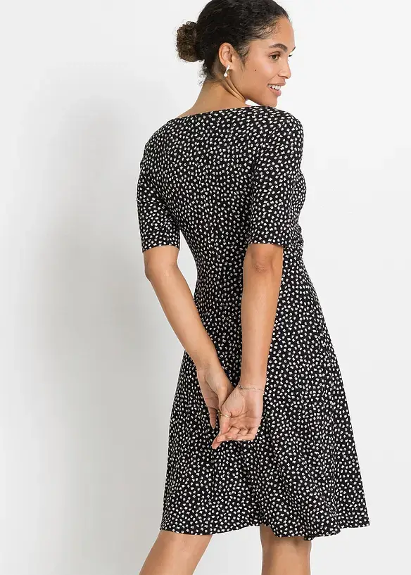 BODYFLIRT Bedrucktes Jersey-Kleid Mit Drapierung