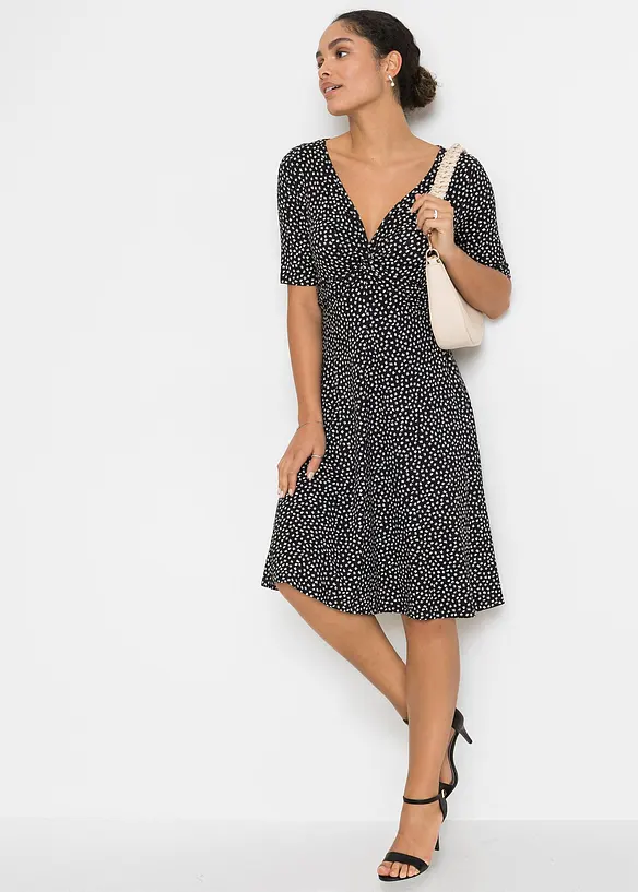 BODYFLIRT Bedrucktes Jersey-Kleid Mit Drapierung