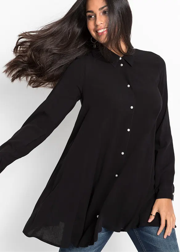 BODYFLIRT Bluse Mit Perlenknopfleiste