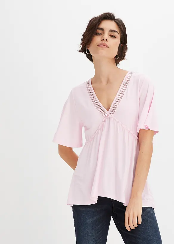 BODYFLIRT Boho-Shirt Mit Spitze