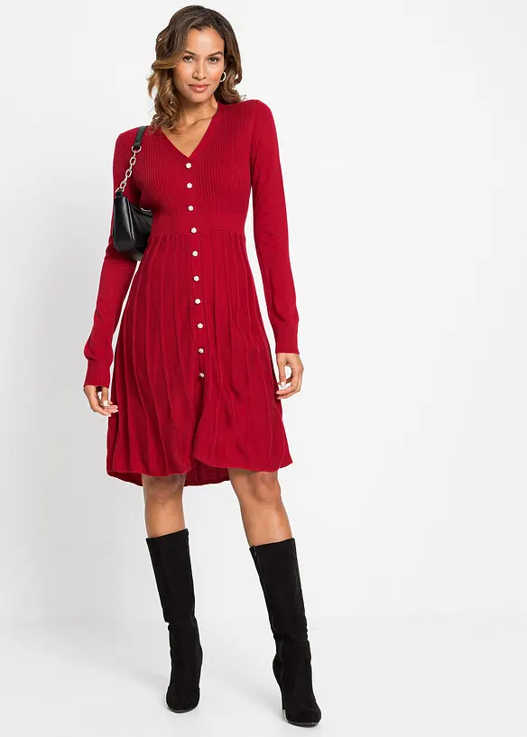 BODYFLIRT Boutique Strickkleid Mit Plissee