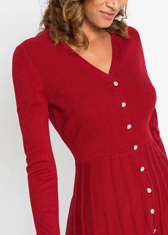 BODYFLIRT Boutique Strickkleid Mit Plissee
