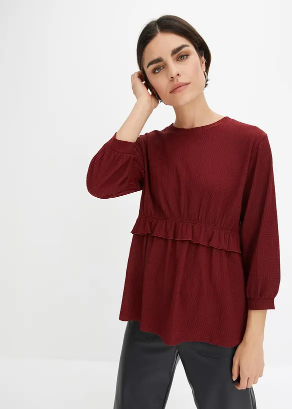 BODYFLIRT Crinkle-Shirt Mit Volant