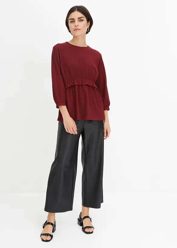 BODYFLIRT Crinkle-Shirt Mit Volant