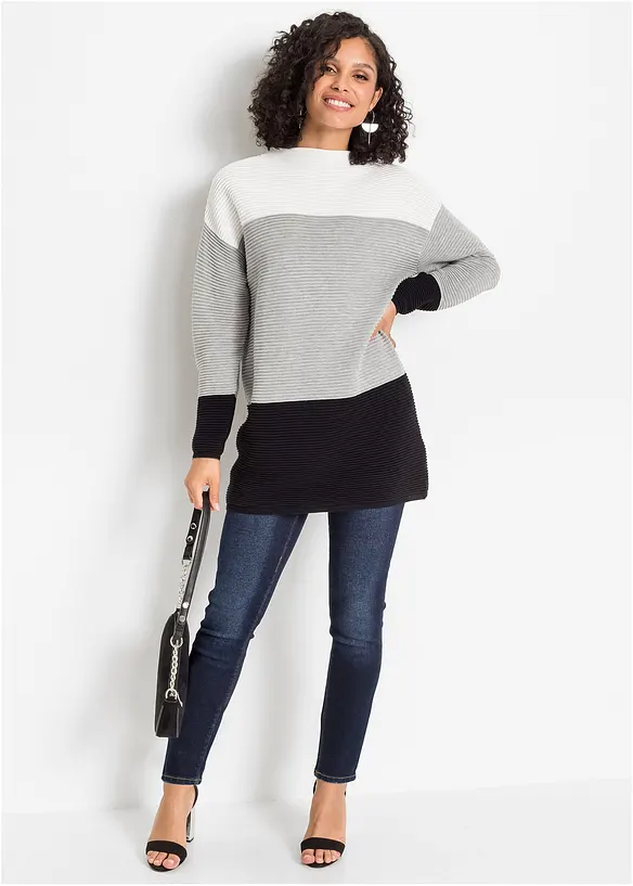 BODYFLIRT Gestreifter Long-Pullover
