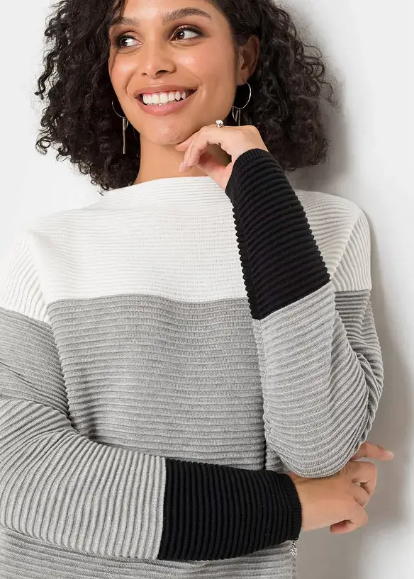 BODYFLIRT Gestreifter Long-Pullover