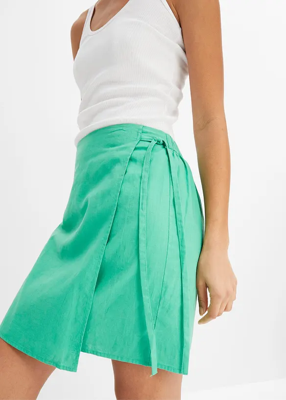 BODYFLIRT Leinenrock In Wickeloptik Mit Bindeband