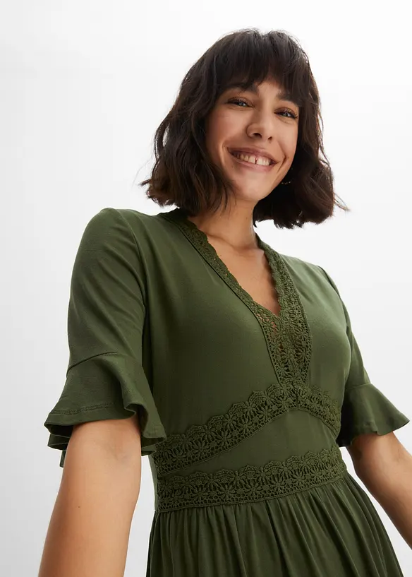 BODYFLIRT Midikleid Mit Spitze