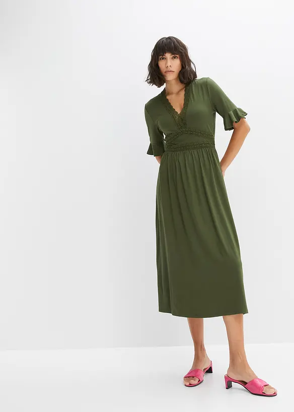 BODYFLIRT Midikleid Mit Spitze