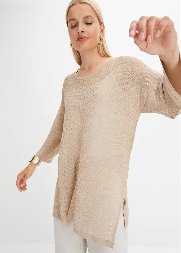 BODYFLIRT Oversize-Pullover Mit Ajourmuster