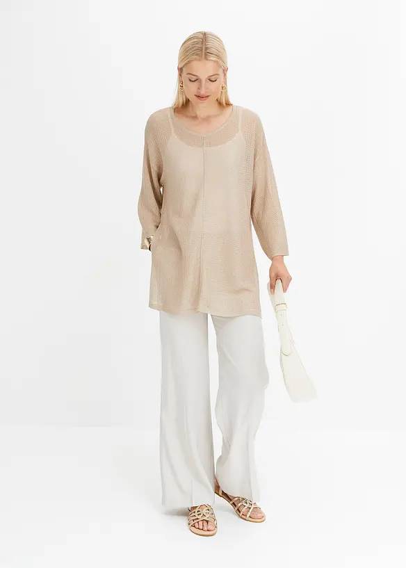BODYFLIRT Oversize-Pullover Mit Ajourmuster