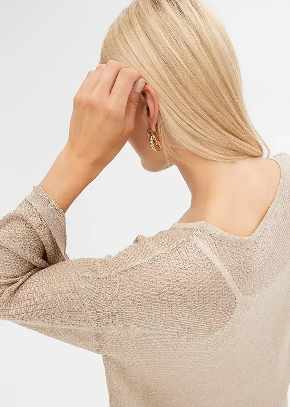 BODYFLIRT Oversize-Pullover Mit Ajourmuster