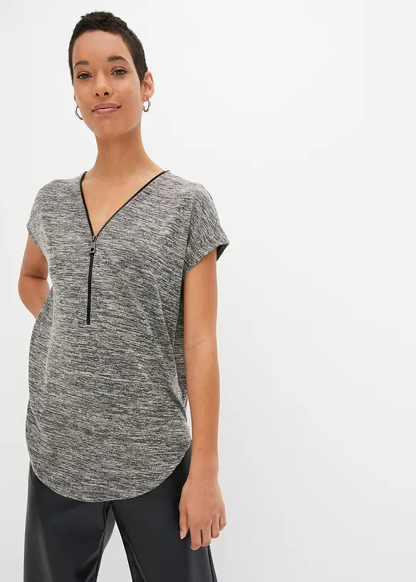 BODYFLIRT Oversize-Shirt Mit Reißverschluss
