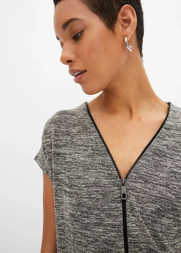 BODYFLIRT Oversize-Shirt Mit Reißverschluss