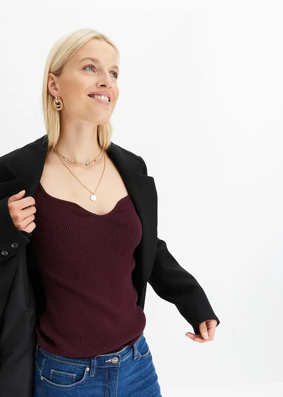 BODYFLIRT Pullover Mit Herzauschnitt
