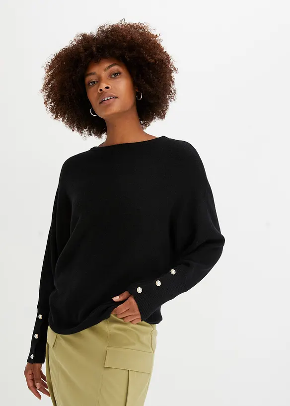 BODYFLIRT Pullover Mit Perlen Knöpfen