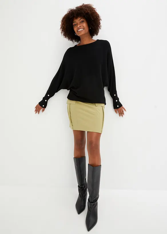 BODYFLIRT Pullover Mit Perlen Knöpfen