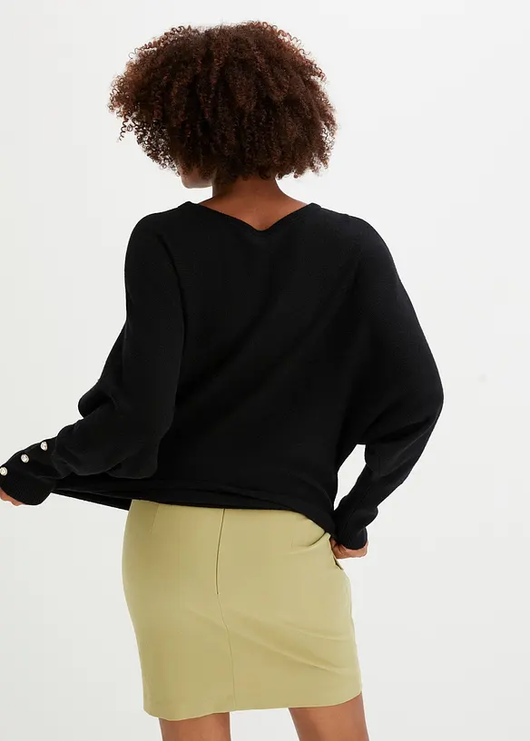 BODYFLIRT Pullover Mit Perlen Knöpfen