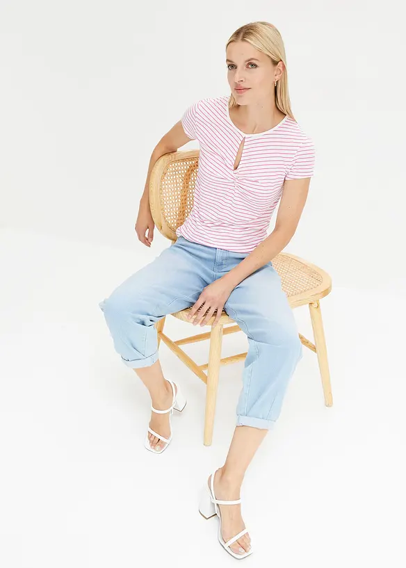 BODYFLIRT Ringelshirt Mit Cut-Out