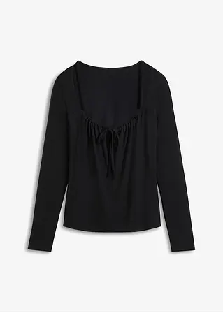 BODYFLIRT Rippshirt mit Schnürung