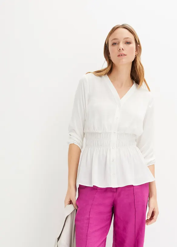 BODYFLIRT Satin-Bluse Mit Smock-Detail