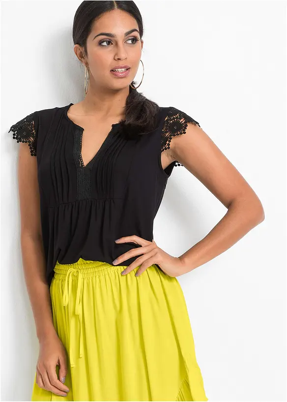 BODYFLIRT Shirt Mit Häkeleinsätzen